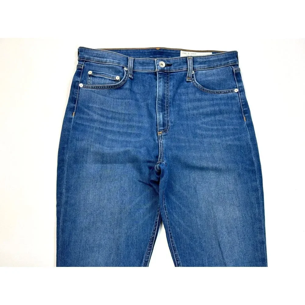 RAG & BONE Nina High Rise Ankle Skinny Jeans Camden Women 32 EUC Stretch‎ Cotton